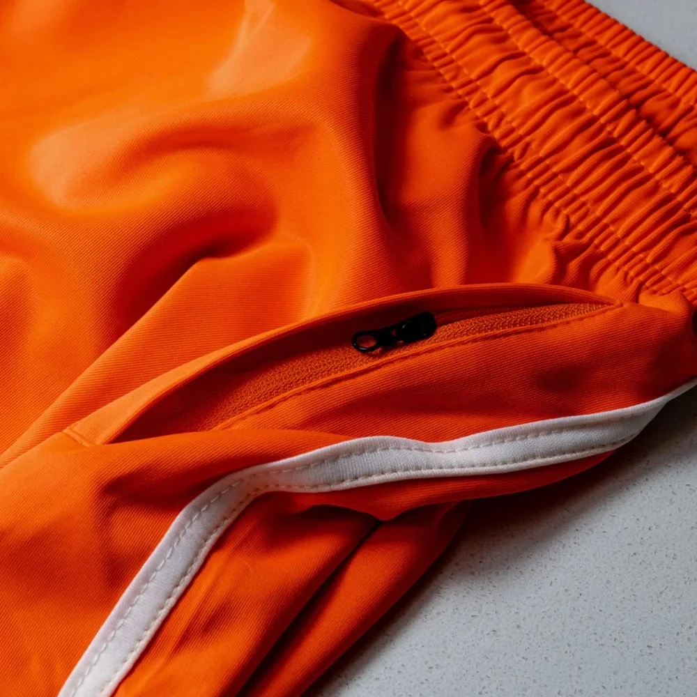 Old School Glory Bright Orange Athletic Shorts with White Trim - Picture 7 of 8